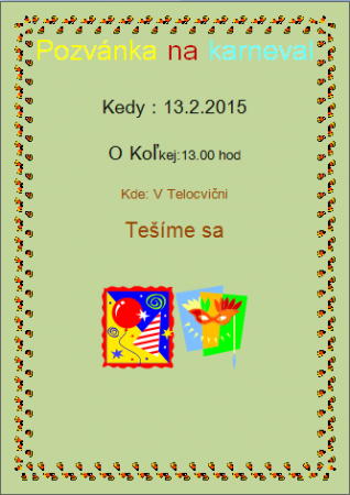 Pozvánky na karneval